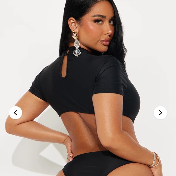 Fashion Nova Black Cut-Out Bodysuit - Picture 4 of 5